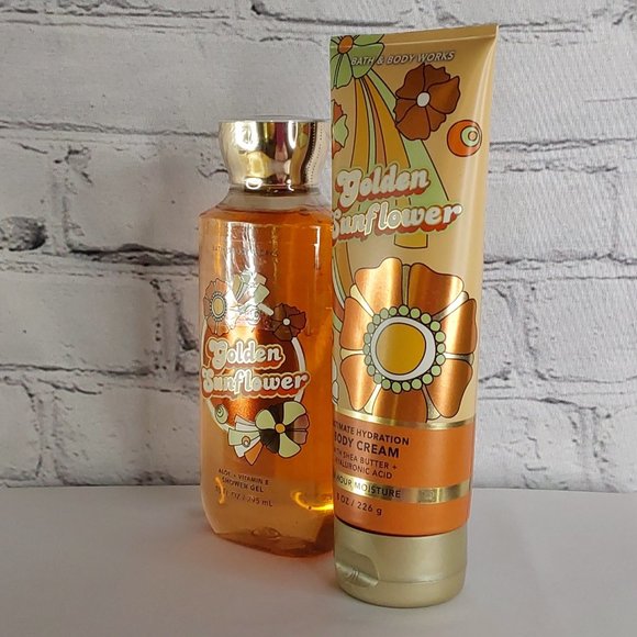 BATH & BODY WORKS 'GOLDEN SUNFLOWER' 2-PIECE BODY WASH, CREAM SET 'DISCO EDITION - Picture 3 of 14